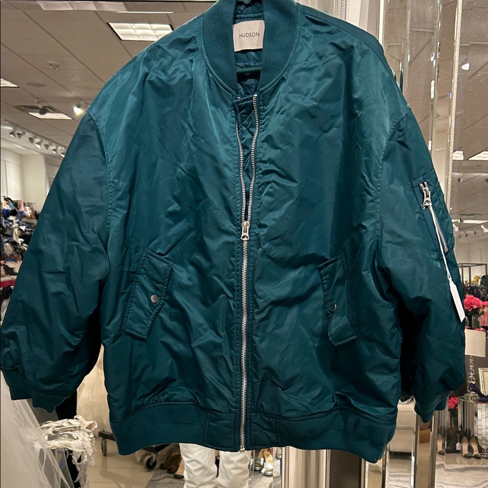 Hudson Jeans Men's Deep Teal Bomber Jacket